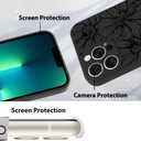 MZELQ for iPhone 13 Pro Case, Silicone Black Floral Flowers Cute Pattern, Magnetic Compatible with MagSafe Sunflowers Camera Protection Phone Case