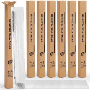 6 Set 4x4x48 Inch Golf Club Shipping Boxes with Bubble Protector