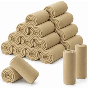 Newwiee 24 Pcs Fleece Throw Blankets Bulk 50'' x 60'' Oeko-tex Standard 100 Certified Spring Outdoor Wedding Guest Blankets Lightweight for Sleepover Donation Lap Pet Sofa Home (Khaki)