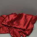 TURSTIN 4 Packs Satin Tablecloth 102 x 58 Inch Overlay Satin Table Cover Rectangle Bright Silk Tablecloth Smooth Fabric Table Decoration for Wedding Banquet Party Events, Burgundy