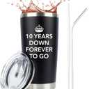 JENVIO 10 Year Anniversary for Him | 20oz Steel Travel Tumbler/Mug for Coffee or Cold Drinks | 10th tenth best Wedding Cup Gifts for Men Her Woman Work Husband Idea Valentine's Day Gift