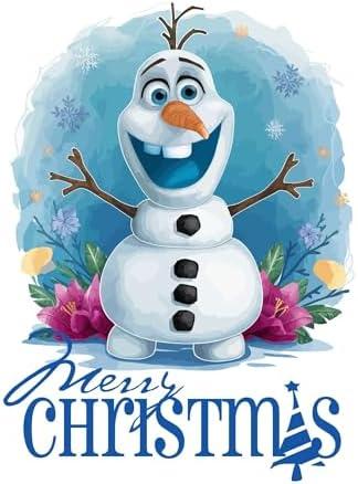 Children Merry Christmas Adorable Cartoon Wall Decal Decoration Kids Movie Character Cute Snowman Friend Character Carrot Nose Holiday Gift Lasts Years and Easily Removable - Size: 36 In(W) x 40 In(H)