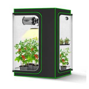 MELONFARM 2-in-1 Grow Tent, 48"X36"X72" High Reflective Diamond Mylar with Multi-Chamber and Floor Tray for Hydroponic Indoor Growing