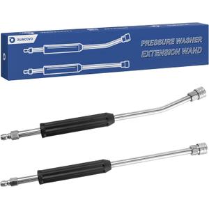 Raincovo Pressure Washer Extension Wand, Anti-Slip Grip Power Washer Lance for Car Washing, Curved Angled and Straight Wand Replacement, 2 Pack, 1/4'' Quick Connect