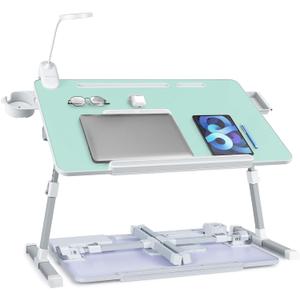 iXTRA Adjustable Laptop Lap Desk with Cooling Fan USB Light for Adults