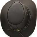 Australian Leather Cowboy Hat Bush Aussie Style Summer Western Outback Black and Brown Cowgirl Christmas Hat
