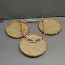 3pcs Bamboo Snack Stand Snack Storage Bowl Basket Fruit Food Storage Basket Sundries Woven Hamper Woven Tray Fruit Dessert Willow Manual Bamboo Weaving