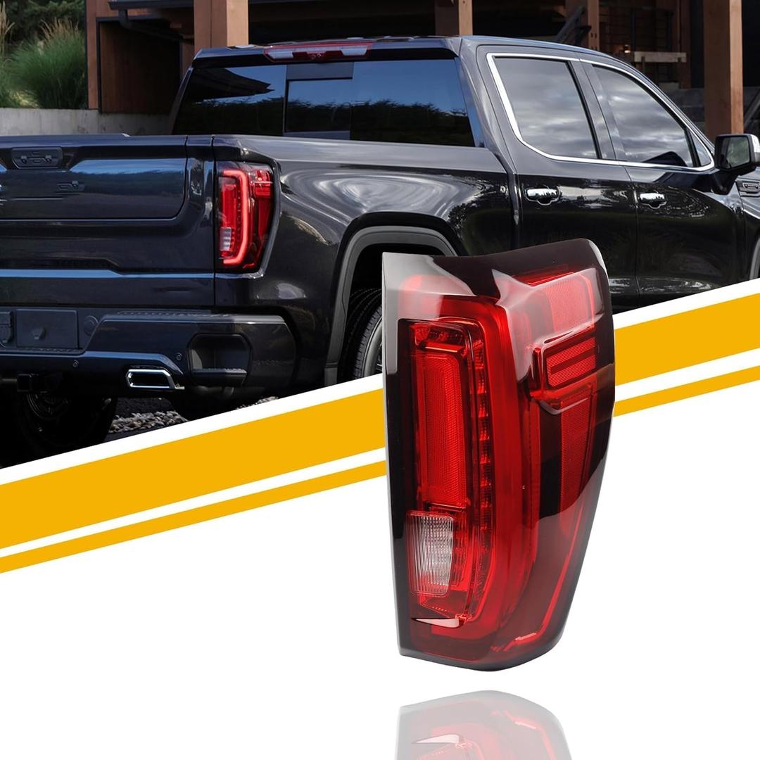 Dasbecan Right Passenger Side Tail Light Assembly Rear Lamp LED Type Compatible with 2019-2023 2024 GMC Sierra 1500/2500 HD/3500 HD Replace 86820474