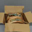 2 Pack Carved Wood Wall Planters with Fake Eucalyptus Stems for Wall Decor - Boho Wooden Wall Art for Living Room, Bedroom, Bathroom (Brown)