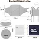 Castor Oil Pack Wrap, 8 Pcs Organic Cotton Castor Oil Pack Kit for Liver Detox, Stomach, Belly, Neck, Breast, Knee - Reusable Pads Kit for Hot/Cold Compress with Adjustable Elastic Strap (Gray)