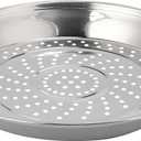 Cabilock 12.20 Inch Stainless Steel Food Steamer Rack with Holes Thick Steaming Tray for Wok Cooking Vegetables Fish Dumplings Kitchen Steamer Basket (30cm)