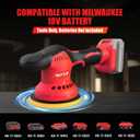 Cordless Car Buffer Polisher for Milwaukee M18 Battery(NO Battery),6 In Brushless Buffer Polisher Kit , 8 Variable Speed 5500RPM Orbital Polisher for Car Detailing Waxing,14PCS Polishing Accessories
