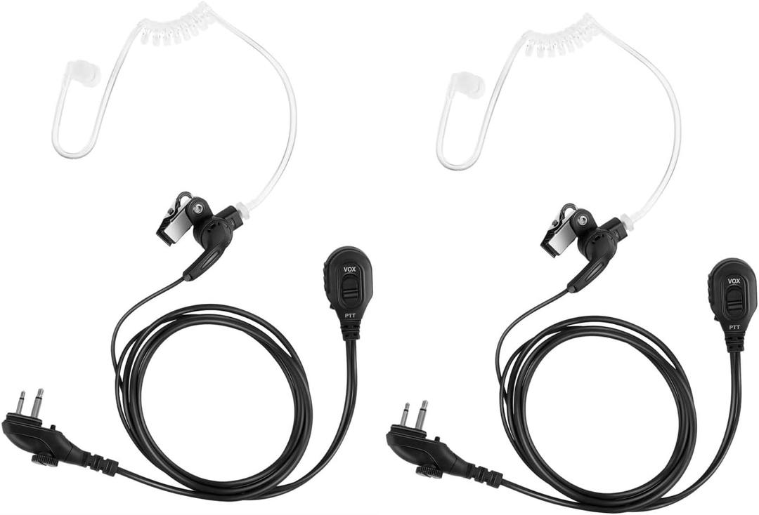Undercover VOX Radio Earpiece with Ptt Mic Walkie Talkie Acoustic Headset for Hyt Hytera 2 Pin BD402i BD502i BD612i BD 500 510 550 610 EAM122Pack)