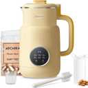 Nut Milk Maker, 20 oz(600ml) Homemade Almond, Oat, Soy, Coconut, Plant Based and Non Dairy Beverages, Milk Blender Machine with Delay Start, Keep Warm, Boil Water, Self Cleaning (Yellow)