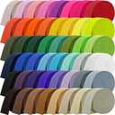 Windyun 48 Rolls Heavy Cotton Webbing 157.5 Yard 48 Color Mixed Polyester Cotton Webbing Strap Tote Bags Leash Straps for Making Bag Handles Cloth Belt Crafts Outdoor Accessories Supplies (1.5" Wide)