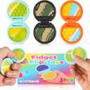 Fidget Toys Adults, Sensory Toys for Kids with Autism, Anxiety Relief Items for ADHD Stress Relief, Fun Fidgets for Teens Textured & Flip Slider (3pcs-Camo(Black+Orange+Blue))