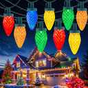 C9 Christmas Lights Outdoor, 114 Feet 150 LED C9 String Lights with Timer & 8 Light Modes, Waterproof Commercial Grade Connectable Christmas Tree Lights for Indoor Outside Roofline Patio, Multicolor