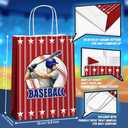 JOYGATHER 24 Pcs Baseball Goodie Bags with Handles, Baseball Party Favors Gift Candy Treat Snack Paper Bags with 3 Different Types for Birthday Party Supplies Decorations