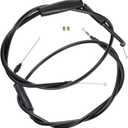 37" Black Vinyl Stainless Steel Braided Extended Throttle and Idle Cable Kit for 2004-2006 Harley Sportsters Models 12" Handlebar