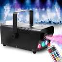 ATDAWN Fog Machine with Lights, Wireless Remote Control, Smoke Machine with 7 Colors Lights for Stage Party Effect, Halloween Wedding Special Event