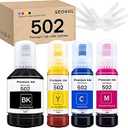 Compatible Epson 502 T502 Refill Ink Bottles Replacement for Ecotank ET-2750 ET-3750 ET-4750 ET-2760 ET-3760 ET-4760 ET-2700 ET-3700 ET-3710 ET-15000 ST-2000 ST-3000 ST-4000-4 Pack