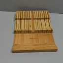 SpaceAid Bamboo Knife Drawer Organizer Insert, Kitchen Steak Knives Holder Organizers Block for Drawer Storage Organization (16 Knife Slots and 1 Sharpener Slot)