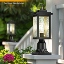 Outdoor Post Lantern Light Fixture with Pier Mount Base, Dusk to Dawn