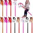 12 Pcs 40 Inch Inflatable Stick Horse Colorful Horse Head Stick Balloon Horse Birthday Party Supplies Pony Stick for Halloween Birthday Cowboy Horse Theme Party Supply, 6 Colors