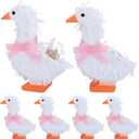 Poen 6 Sets Silly Goose Gender Reveal Decoration 5.91 Inch Pre-tied Bow Goose Pinata Birthday Party Baby Shower Candy Gift Box Desk Decor Table Centerpiece for Home Classroom(Pink)