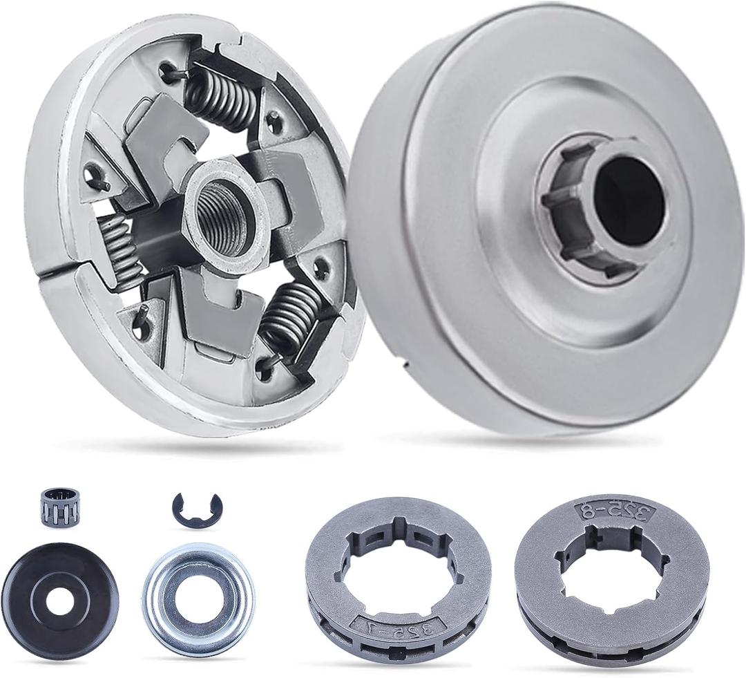 Adefol Clutch Drum Sprocket Kit for Stihl 024AV 026 PRO MS240 MS260 MS260C MS261C Chainsaw with Needle Bearing Washer E-Clip Worm Gear Washer Replacement Parts for 112 1160 2051