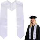 3 x 72 Inch Plain Graduation Stole for Adults, Satin Blank Graduation Sash Class of 2026 for High School & College