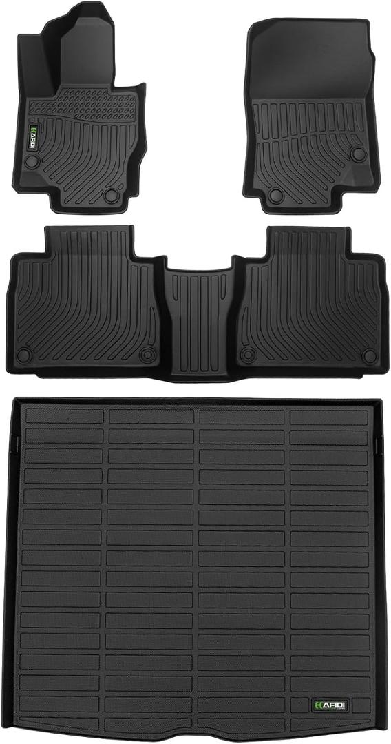 HAFIDI Floor Mats & Cargo Liner Set Fit for 2020-2026 Mercedes Benz GLE& GLE 350& GLE 450 (No for Coupe) All Weather Protection TPE Anti-Slip Car Full Set Floor Liners Custom Accessories - Black