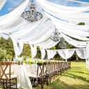 fani 6 Panels White Wedding Ceiling Drapes 5ftx40ft Ceiling Drapes Chiffon Fabric Arch Draping Sheer Curtains Soft Drapery Draping Wedding Ceiling Decorations for Party Ceremony Stage Swag