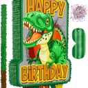 Dinosaur Birthday Pinata, 4 Pc Set, T-Rex Jurassic Party Supply, Dino Parties Decor, Roar Pinatas, Birthday Games, Mexican Piata De Dinosaurio Fits Pinata Stuffers And Dinosaurs Party Favor