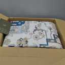 Machine Washable Area Rug 8x10 - Large for Living Room Vintage Oriental Soft Rugs, Low Pile Thin Floor Carpet with Non Slip Backing for Bedroom, Dorm, Under Dining Room Table, Indoor House, Office (Blue/Gray)