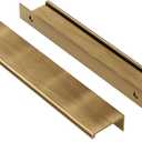 Peaha 30 Pack Kitchen Cabinet Handles 6-1/4 inch Champagne Bronze Pulls for Dresser Drawers Door Edge Finger Pull Hardware