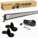 SKYWORLD 50" 648W Triple Row Off Road LED Light Bar, 12V/24V Flood/Spot Combo Beam with 2 Magnetic Mounts & Wiring Harness Kit - for Trucks, SUVs, UTV, ATV, Tractors, Trailers, 6000K White