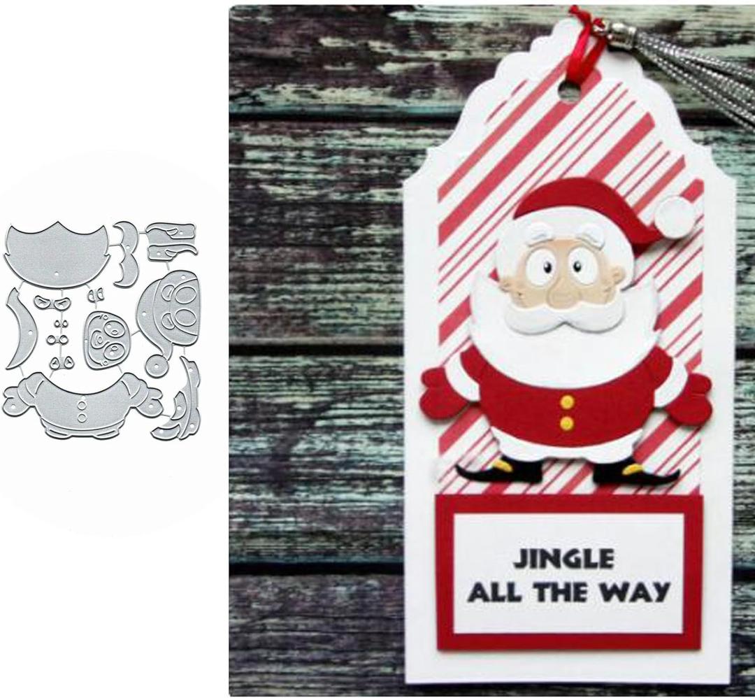 Christmas Leaf Snata Elk Metal Die Cuts for Card Making,Merry Christmas Pine Card Cutting Dies Cut Stencils DIY Scrapbooking Album Decorative Embossing Paper Card Embossing Craft