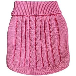 Tangpan Turtleneck Classic Straw-Rope Pro Pet Dog Sweater Apparel (Pink, L) (Large (Pack of 1))