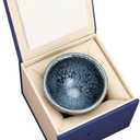3D Chinese Kungfu Teacups Teacup, Handcrafts Tenmoku Glaze Bowl Cup, Coffee Cup Mug Water Cup, with Gift Box