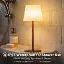 EZVALO Spa-Like Shower Lamp IP65 Waterproof Bathroom Lamp, Rechargeable Cordless Mood Light, 3 Color Temps for Relaxing Bathroom & Bathtub Experience (1 Pack)