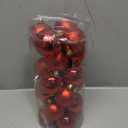 Allgala Christmas Balls 24 PK 2.33 Inch (6CM) Pre-Strung Shatter Proof Christmas Ornament Balls for Xmas Tree-4 Style-Red