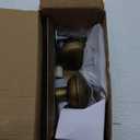 2 Pack Single Sided Old Style Dummy Door Knobs Interior, Vintage Antique Brass Long Plate Dummy Door Handles