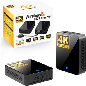 Wireless HDMI Transmitter and Receiver 4K BIN-910, 400FT/120M Long Range, 9 Adjustable Channels, 1TX to 3RX Stream HD Video/Audio from Laptop, PC, Camera to TV, Projector, Monitor
