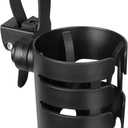 Accmor Stroller Cup Holder with Adjustable Strap, 360 Degree Rotatable Universal Cup Holder for Uppababy, Nuna, Doona Stroller, Drinks Holder for Wheelchair, Walker, Rollator