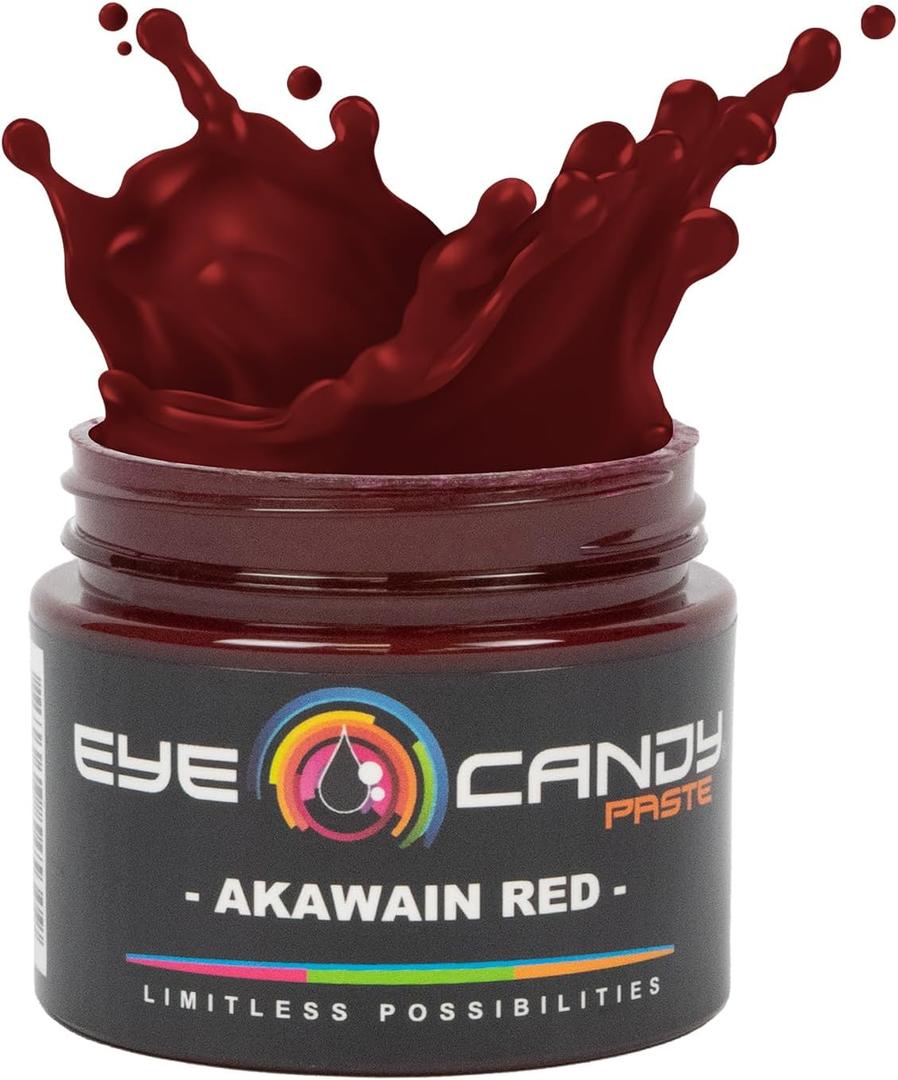 Eye Candy Resin Pigment Paste  Highly Pigmented Epoxy Color, 2 oz, Solid Non-Metallic, Mixable for Custom Shades (Akawain Red)