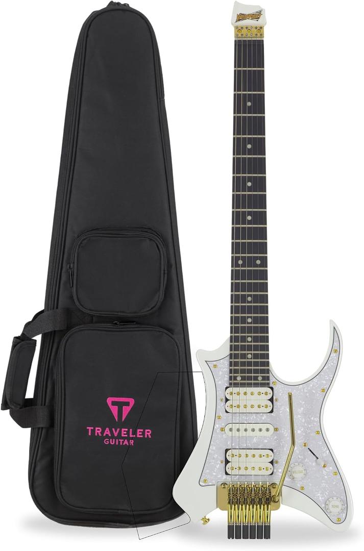 Vaibrant 88 Deluxe Headless (Frost White) Electric Travel Guitar w/Deluxe Gig Bag