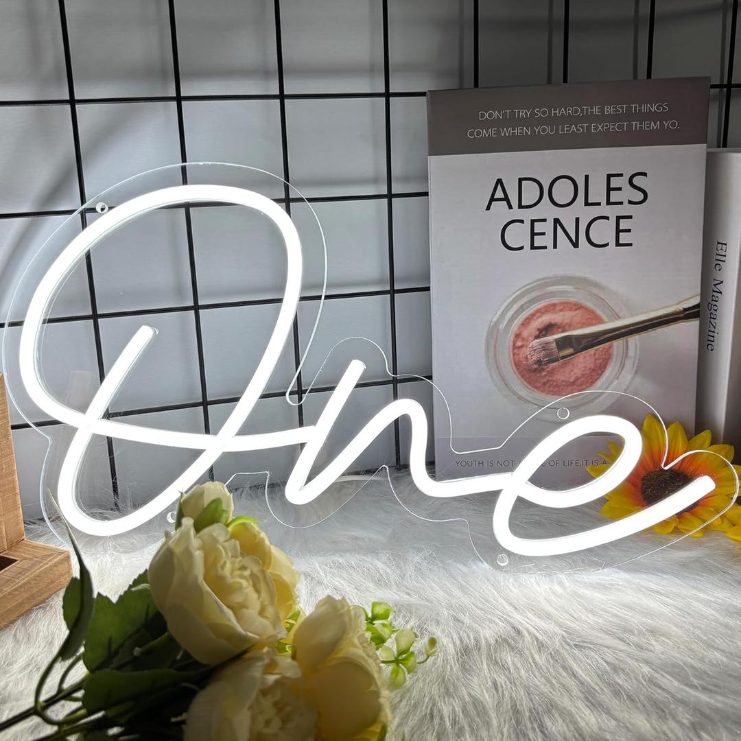 One Led Neon sign,1st Birthday Neon Light with USB Interefece,One Led Light for Birthday Party,Gifts,Baby Decor,Wedding