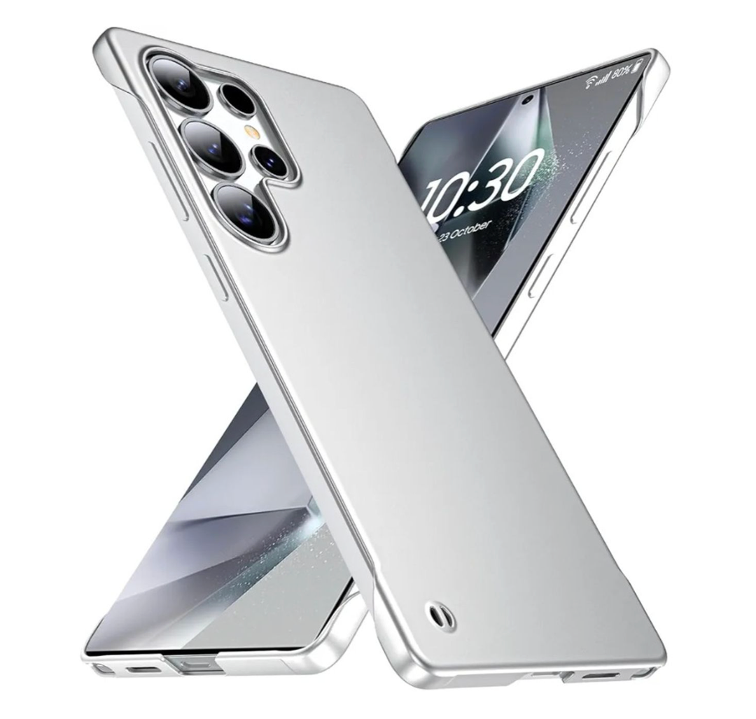 Ultra Thin Frosted Designed for Samsung Galaxy S25 Ultra Frameless Case 6.9 Inch Slim Minimalist Lightweight Matte Hard Cover Protective Borderless Case- Silvery