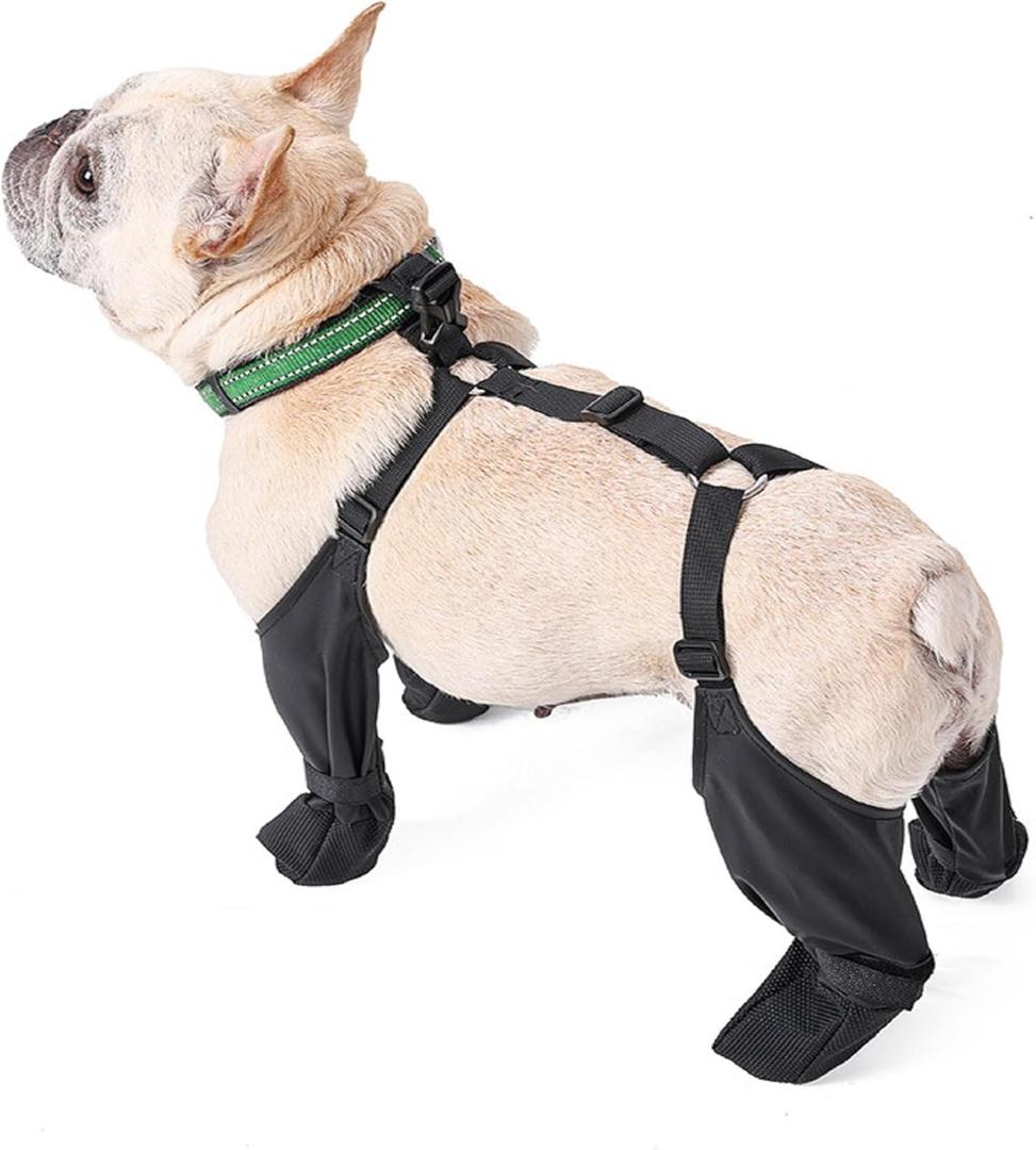 Dog Boots Waterproof for Winter - Anti-Slip Paw Shoes for Snow & Rain | Non-Slip Reflective Pet Boots with Adjustable Straps, Small/Medium Dogs